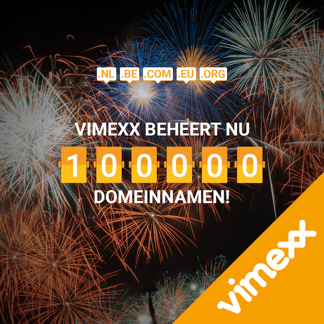 Vimexx 100.000 domeinen