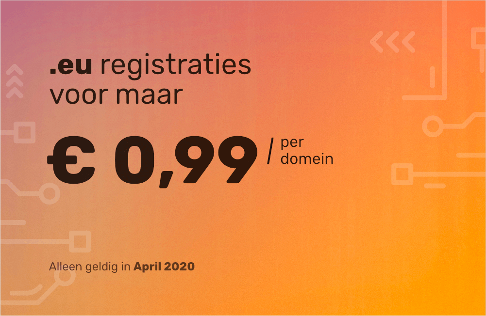 Actie! .eu registratie nu voor slechts € 0,99!