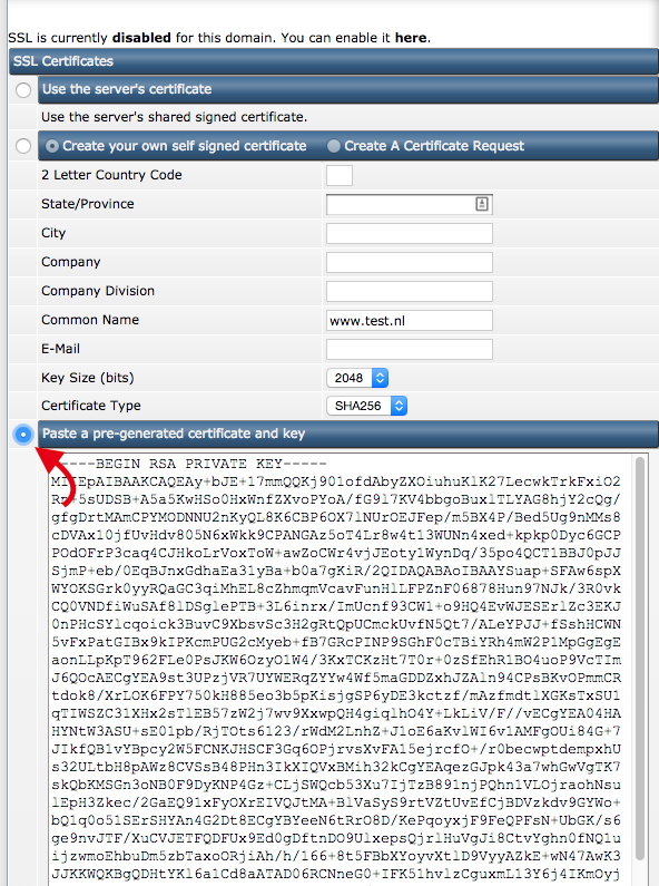 SSL Directadmin