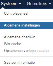 Algemene instellingen joomla