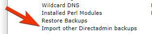 Import other DirectAdmin backups
