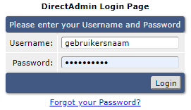 DirectAdmin login page