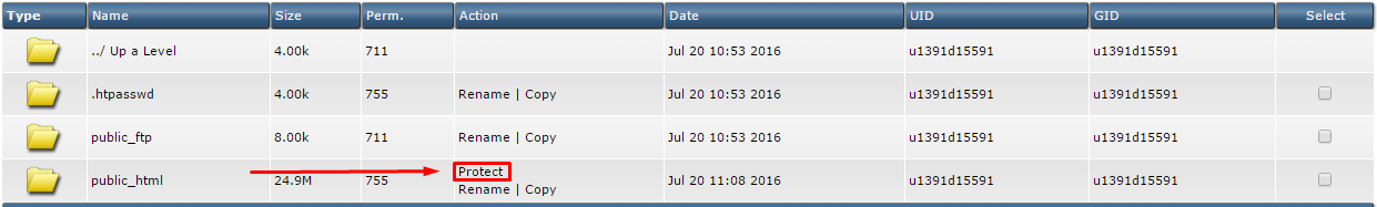 filemanager protection
