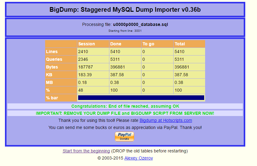 Bigdump