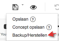 Website maker backup/herstellen