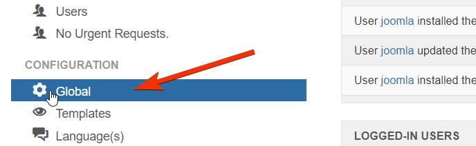 Joomla Global Configuration