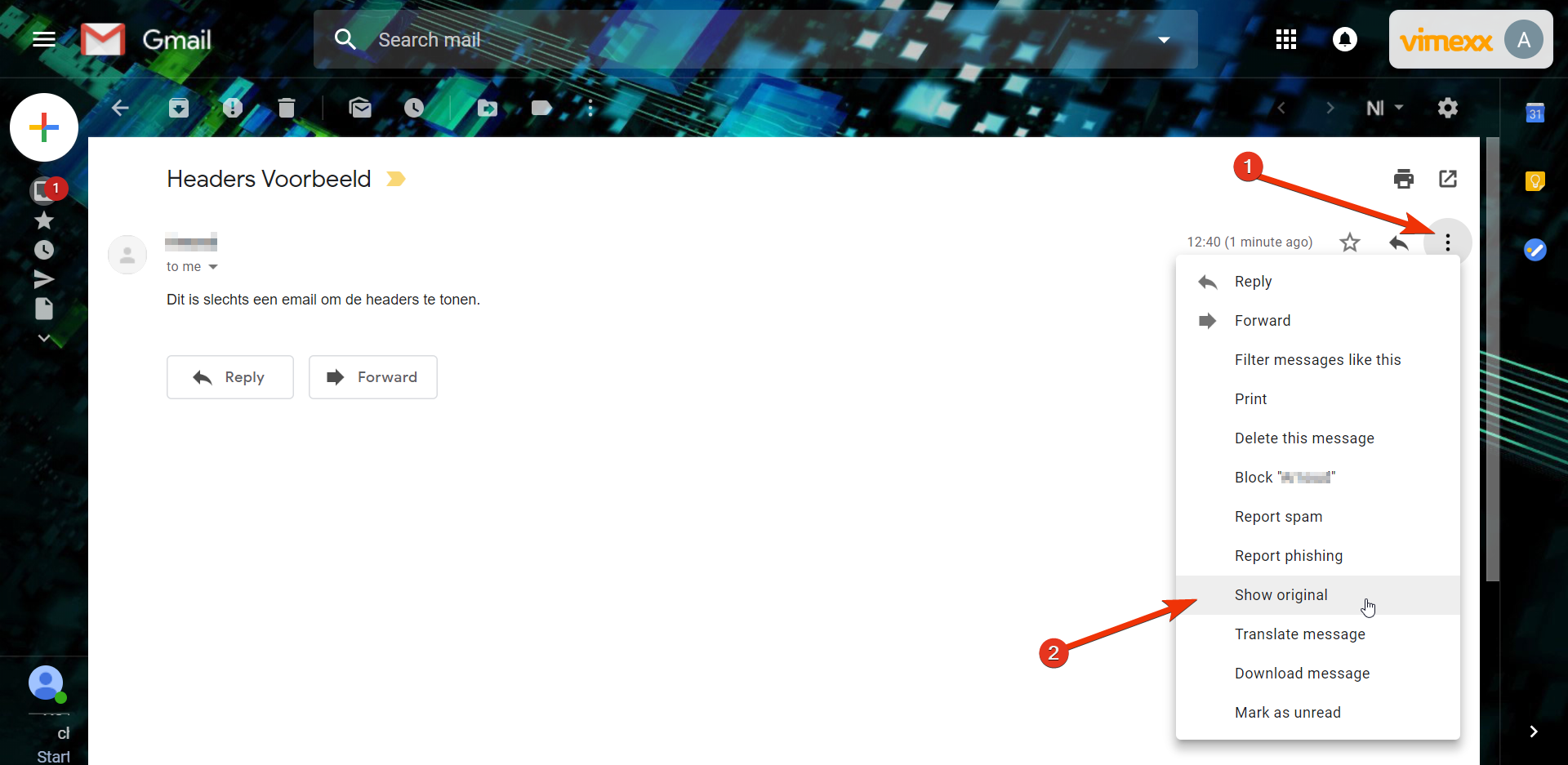 gmail show original