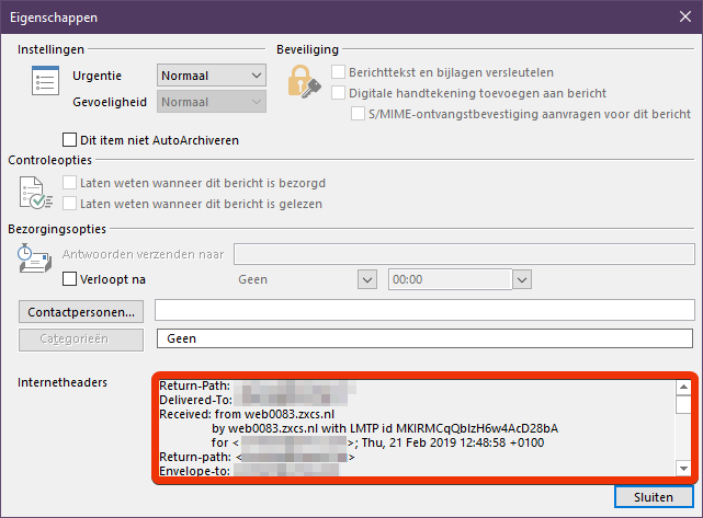 outlook headers