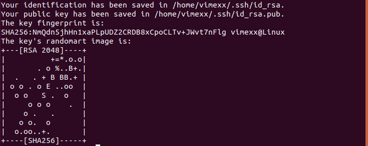 SSH key aangemaakt