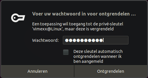 Passphrase invoeren