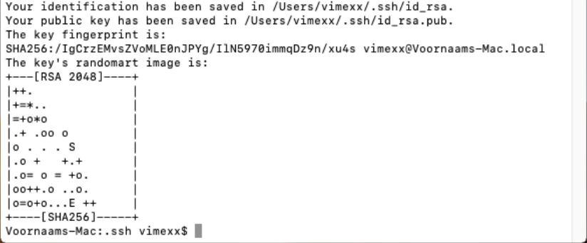 key generated