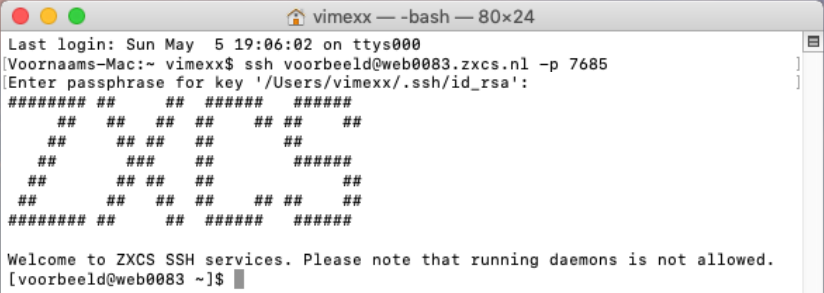 connect to SSH terminal