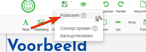 Pagina publiceren