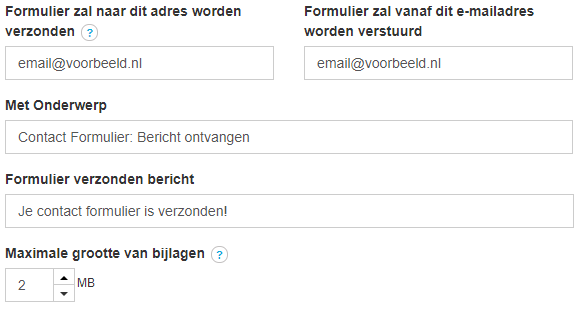 Email instellingen