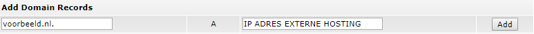 A record externe hosting