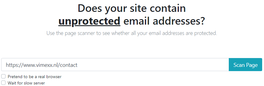 Email Address Encoder Page Scanner