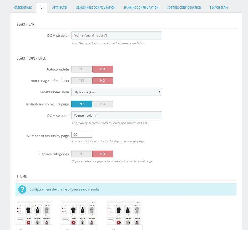 Prestashop zoekfunctie