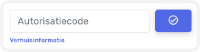 Autorisatiecode invullen