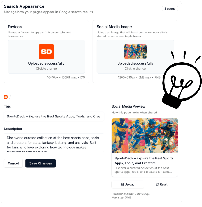 Macaly search appearance settings